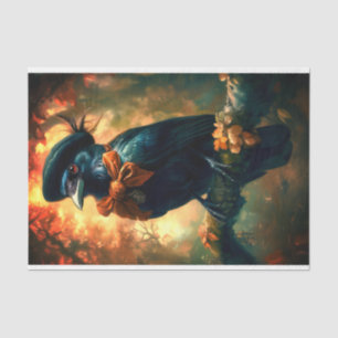 Gothic Raven, French Beret & Bow DC3LF Decoupage Tissue Paper