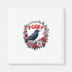 Gothic Raven Funny Halloween F-Caw-F Crow Vintage Magnet