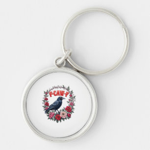 Gothic Raven Funny Halloween F Caw F Vintage Key Ring