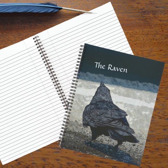 Gothic Raven in Shades of Grey and Black Notebook (Creator Uploaded)