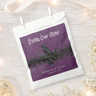 Gothic Raven Purple Darkly Ever After Wedding Favour Bag