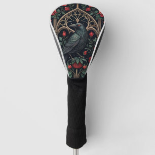 Gothic Raven Roses Ornate Pattern Golf Head Cover