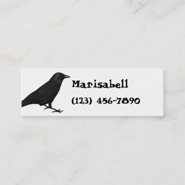 Gothic Raven Skinny Profile Card (Front)