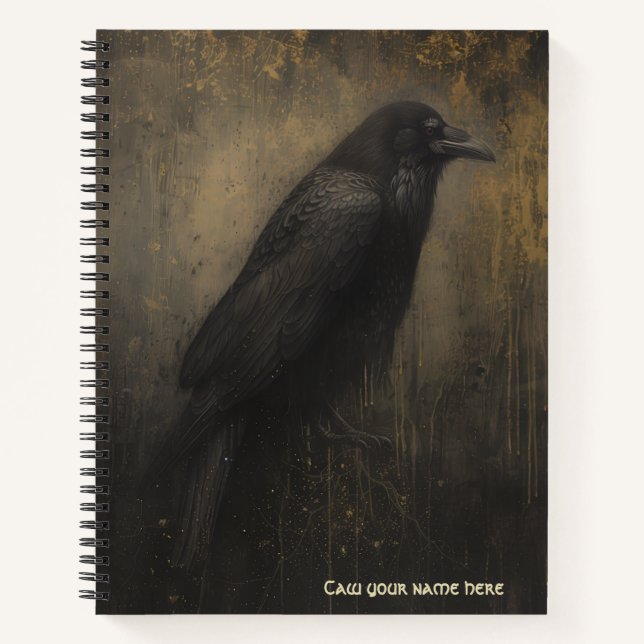 Gothic Raven Spiral Notebook (Front)
