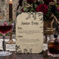 Gothic Raven Tree Black Tan Wedding Drinks