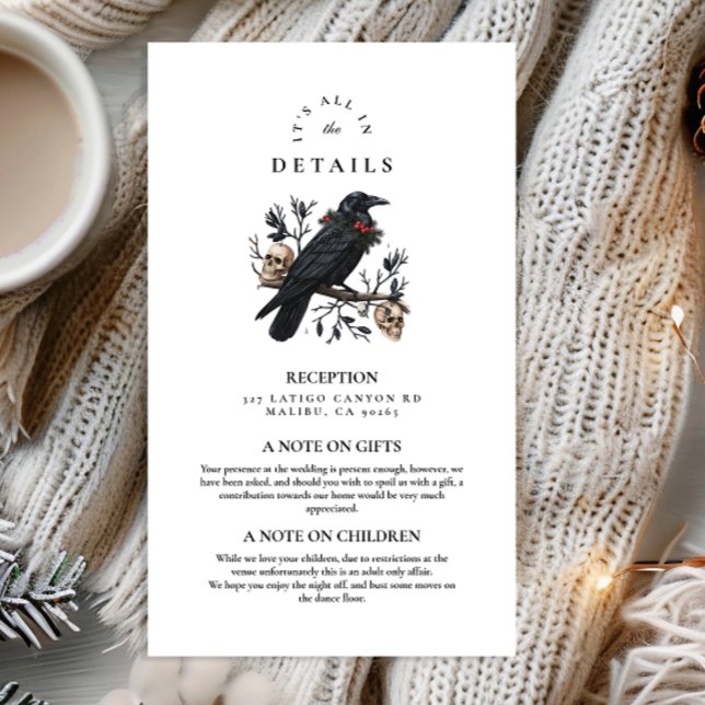 Gothic Raven Winter Wedding Enclosure Card (Creator Uploaded)