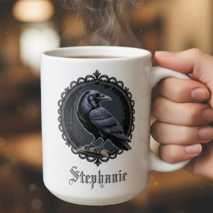 Gothic Raven with Name Coffee Mug