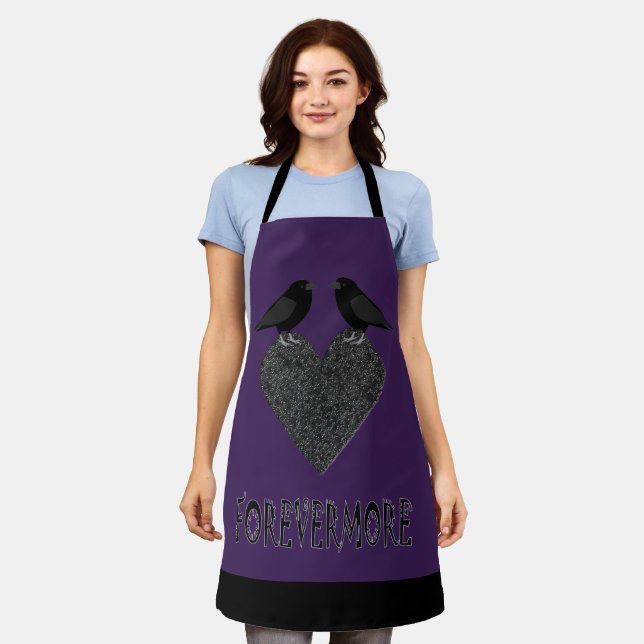 Gothic Ravens and Black Heart Apron (Worn)