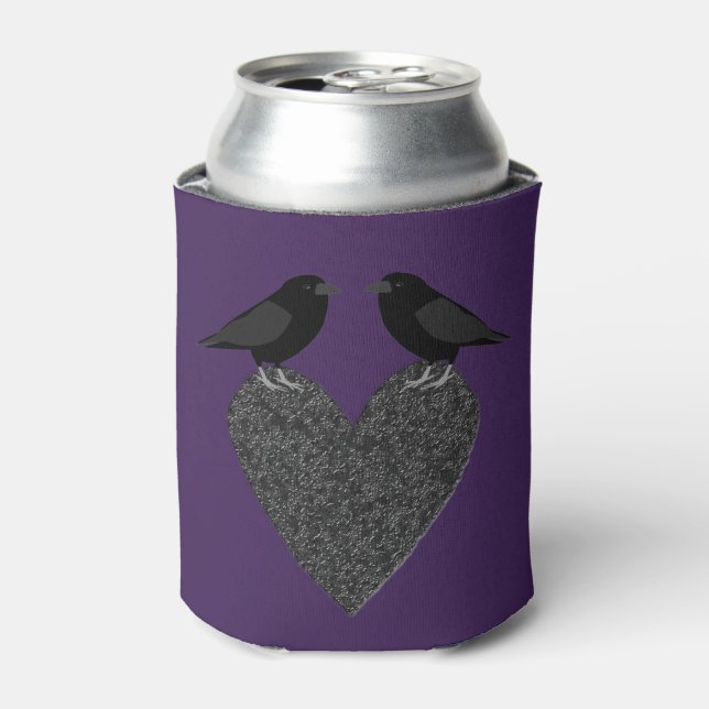 Gothic Ravens and Black Heart Can Cooler (Can Front)