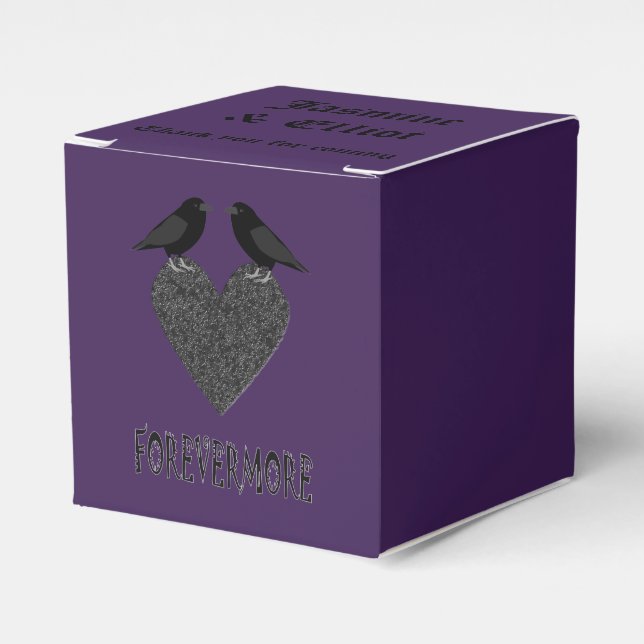 Gothic Ravens and Black Heart Custom Favour Box (Front Side)