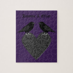 Gothic Ravens and Black Heart Custom Jigsaw Puzzle