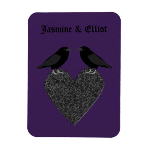 Gothic Ravens and Black Heart Custom Magnet