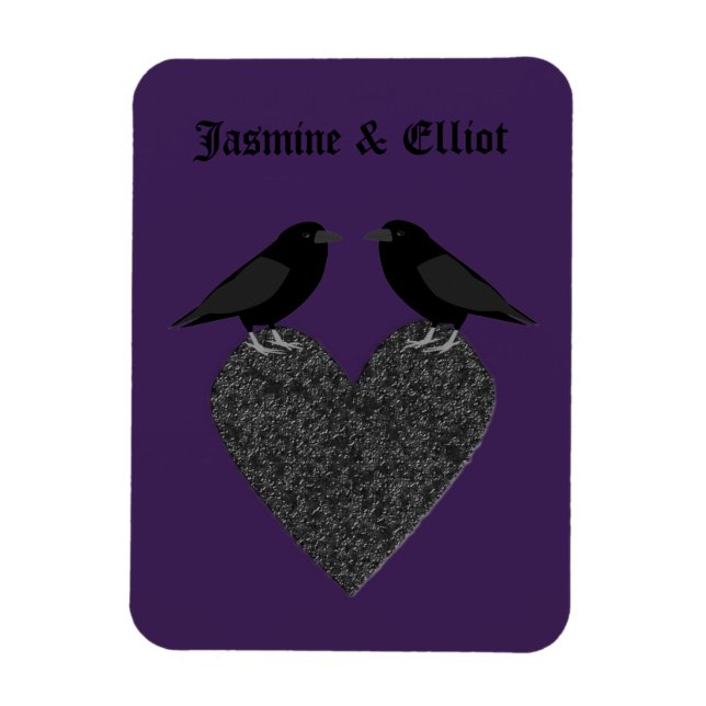 Gothic Ravens and Black Heart Custom Magnet (Vertical)
