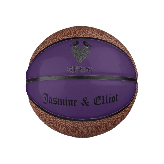 Gothic Ravens and Black Heart Custom Mini Basketball (Front)