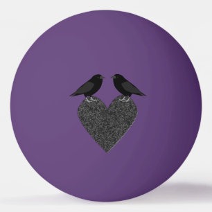 Gothic Ravens and Black Heart Ping Pong Ball