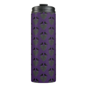 Gothic Ravens and Black Heart Thermal Tumbler