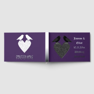 Gothic Ravens and Black Heart Wedding Guest Book