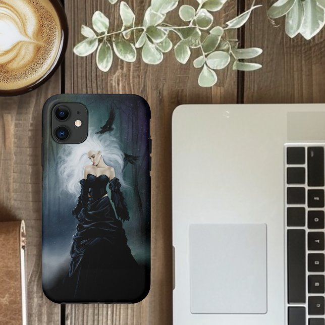 Gothic Ravens Forest Woman Black Case-Mate iPhone Case (Creator Uploaded)