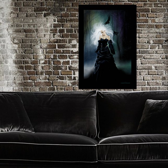 Gothic Ravens Forest Woman Black Poster (Creator Uploaded)