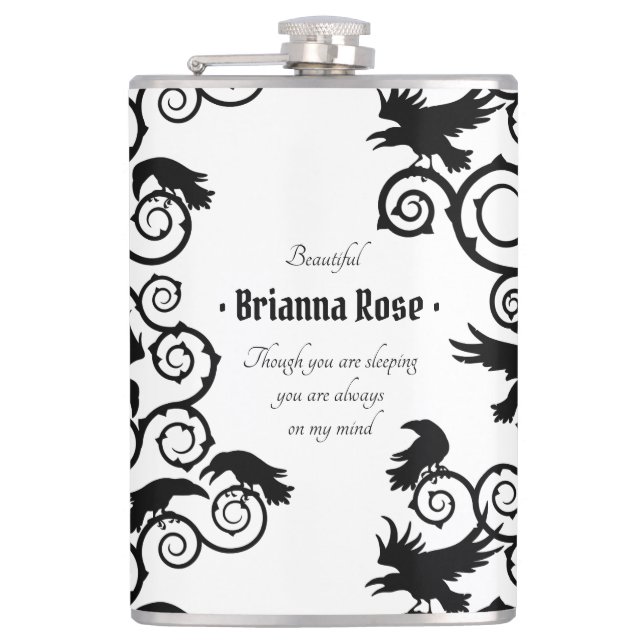 Gothic Ravens Hip Flask (Front)