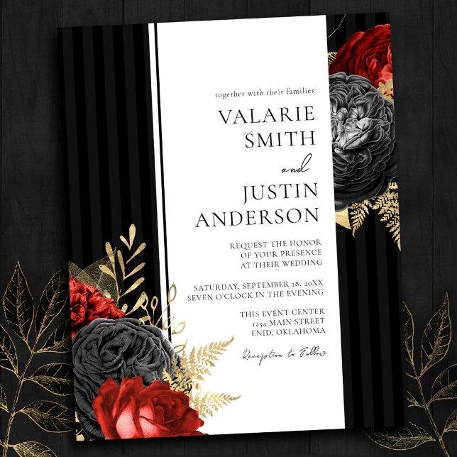 Gothic Red and Black Floral Budget Wedding (Creator Uploaded)