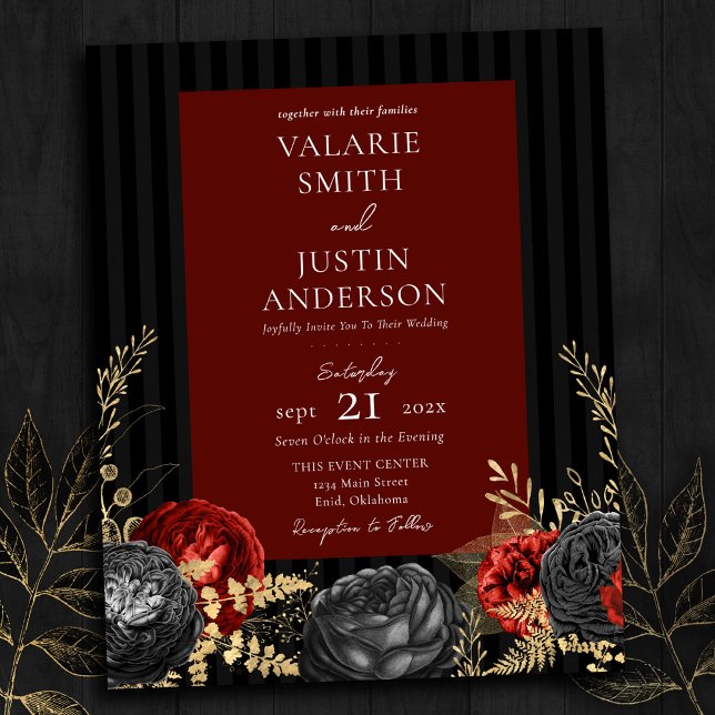 Gothic Red and Black Floral Wedding All in One Fly Flyer (Creator Uploaded)