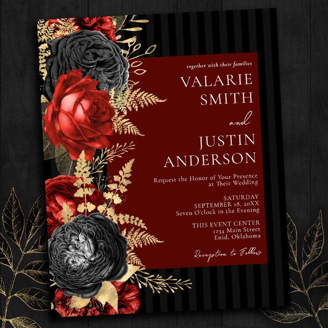 Gothic Red and Black Floral Wedding All in One Flyer (Creator Uploaded)