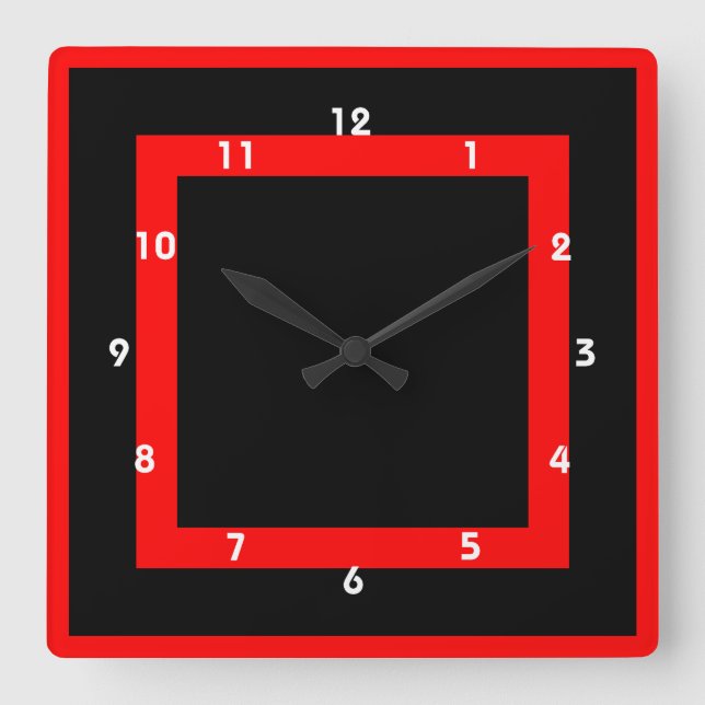 gothic red and black geometrical clock (Front)