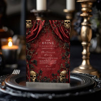 Gothic Red Curtain Skull Halloween Soirée