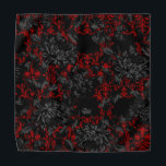 Gothic Red Damask Floral Wedding Pocket Square Bandana<br><div class="desc">A dramatic black and red wedding pocket square to match the wedding neck tie featuring black and gothic red floral damask mixed with black and grey vintage florals. Makes a perfect pocket square for groom and groomsmen.</div>