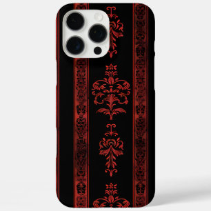 Gothic Red Damask Stripe Phone Case