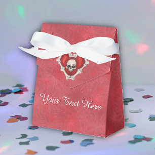 Gothic Red Heart of Bones White Skull Red Shades Favour Box