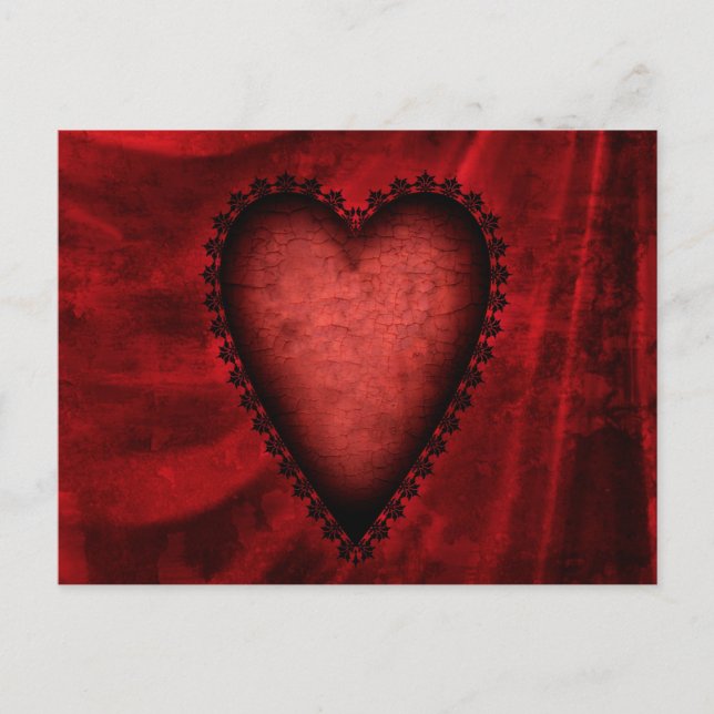 Gothic Red Heart Postcard (Front)