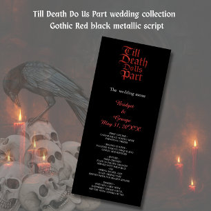 gothic Red Metallic Script on Black menu 