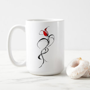 Gothic Red Rose Lady Surreal Tribal Tattoo Art Coffee Mug