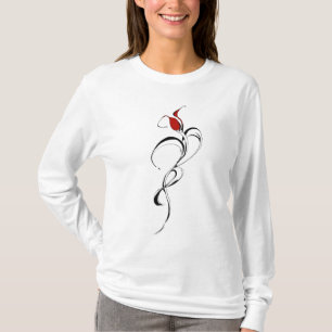 Gothic Red Rose Lady Surreal Tribal Tattoo Art T-Shirt