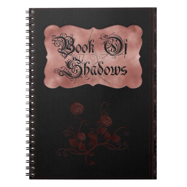 Gothic Red Rose Pink Black Book of Shadows (Front)
