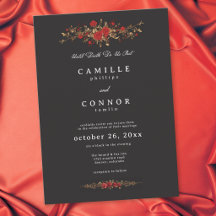 Gothic Red Rose Until Death Do Us Part Wedding