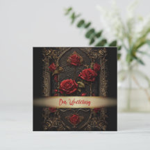 Gothic Red Rose Wedding Invitation