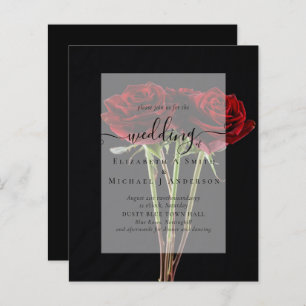 Gothic Red Roses Goth Wedding Invite