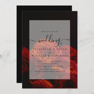 Gothic Red Roses Goth Wedding Invite
