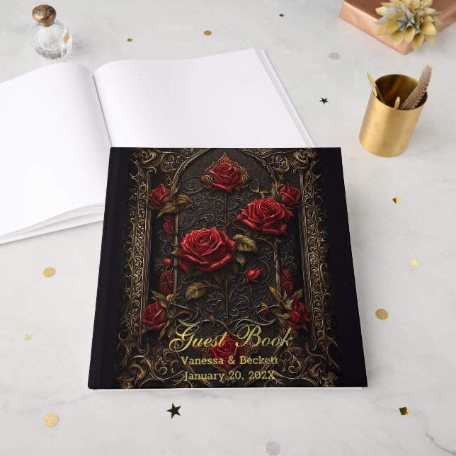 Gothic Red Rose's  Guest Book (Front Open)
