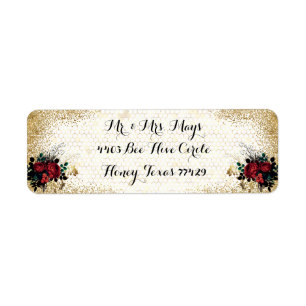 Gothic Red Roses Return Address Label