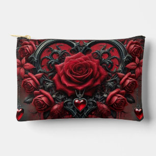 Gothic red roses Valentine's day Accessory Pouch