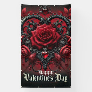 Gothic red roses Valentine's day Banner