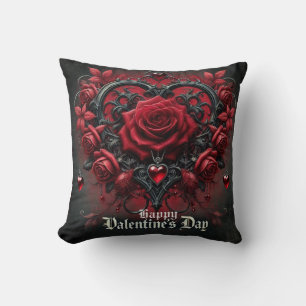 Gothic red roses Valentine's day Cushion
