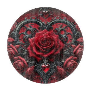 Gothic red roses Valentine's day Cutting Board