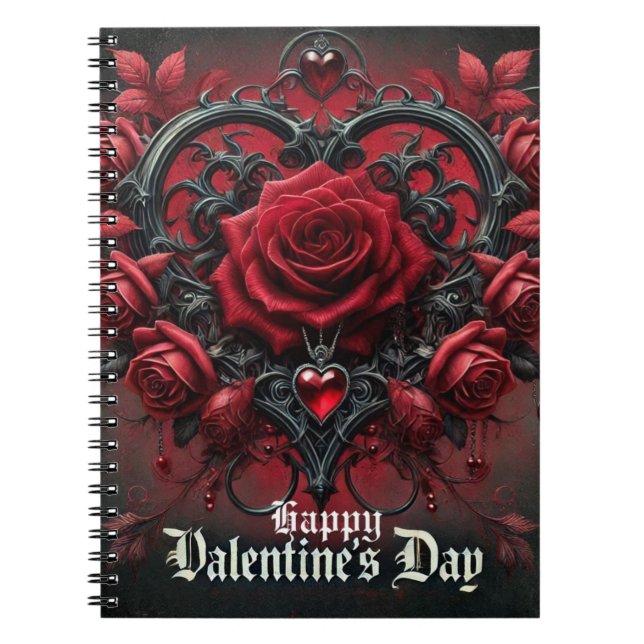 Gothic red roses Valentine's day Notebook (Front)