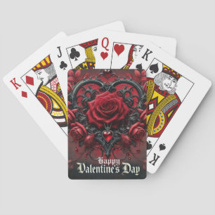 Gothic red roses Valentine's day Playing Cards