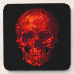 Gothic Red Skull Coaster